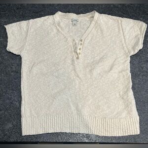 L.L. Bean 100% Cotton Short Sleeve Sweater Tee Size Small
